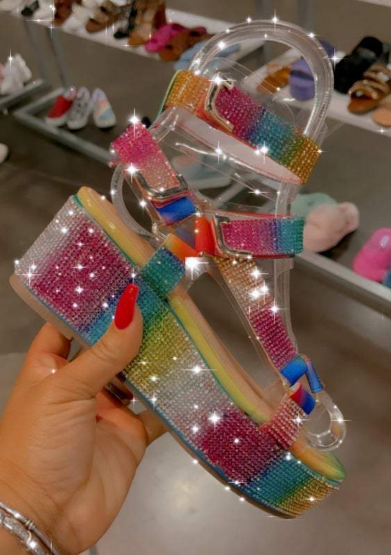 Rainbow Bright Platform Wedge