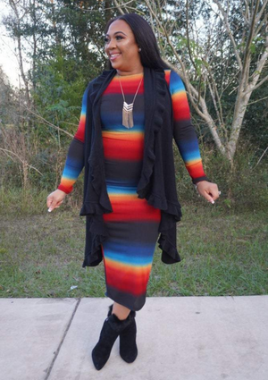 Rainbow Ribbed Bodycon