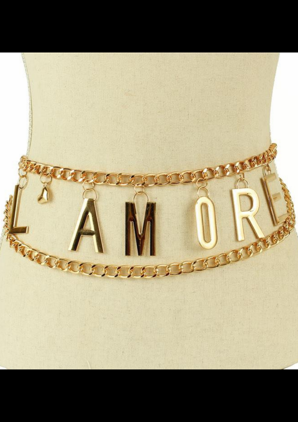 METAL LINK CHAIN L AMORE BELT