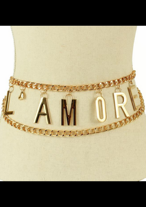 METAL LINK CHAIN L AMORE BELT